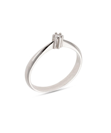 Žiedas su briliantu 0,045 ct.