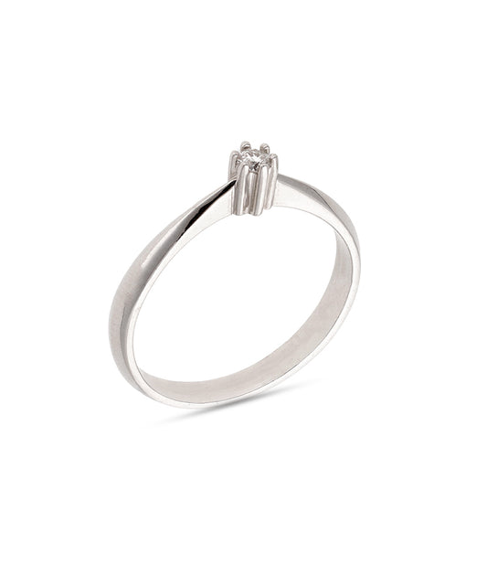 Žiedas su briliantu 0,045 ct.