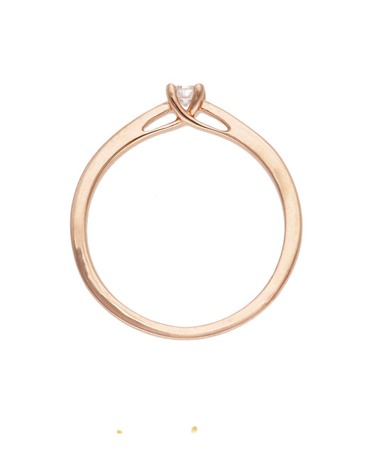 Žiedas su briliantu 0,10 ct.