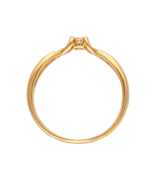 Žiedas su briliantu 0,154 ct.