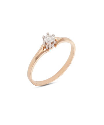 Žiedas su deimantu 0,16 ct.