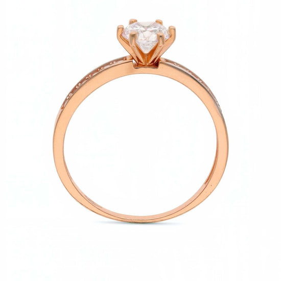 Sužadėtuvių žiedas su dideliu cirkoniu centre