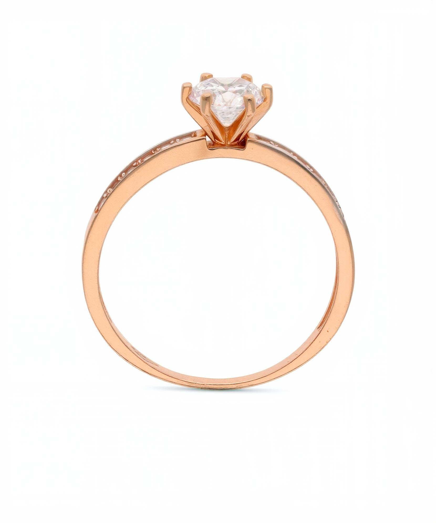 Sužadėtuvių žiedas su dideliu cirkoniu centre