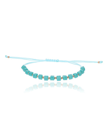 Žydra virvelinė apyrankė su auksu