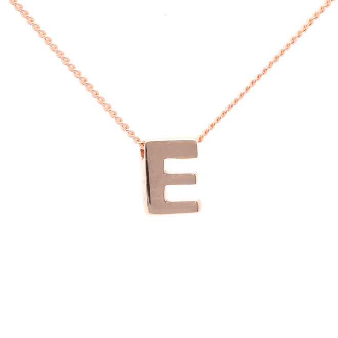 "Minimal" kolekcijos raidė E pakabukas su grandinėle 585 14K auksas Kolje