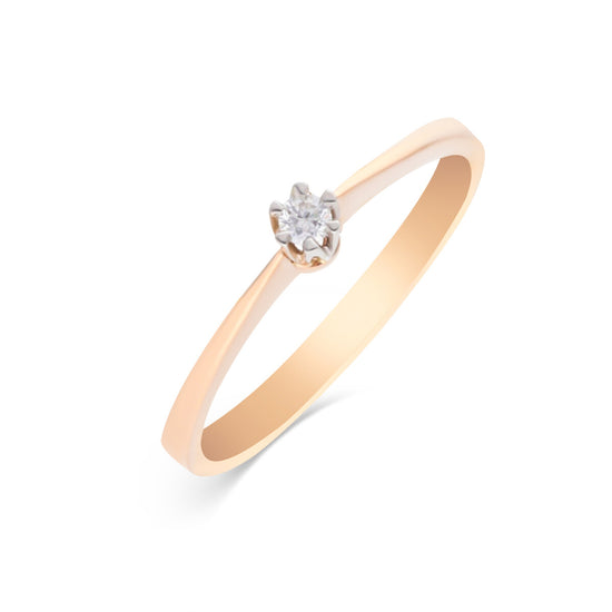 Žiedas su deimantu 0.045ct. Kolje